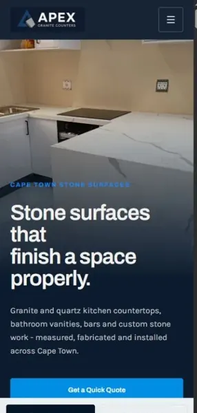 Apex Granite Counters on mobile