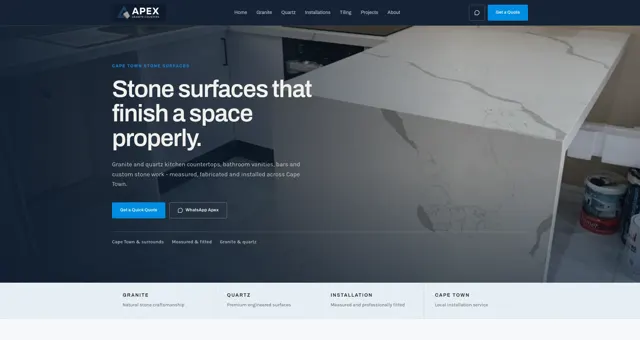 Apex Granite Counters website