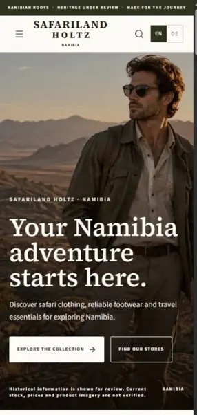 Safari Visuals on mobile