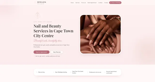 BethaaInk Nail Salon website
