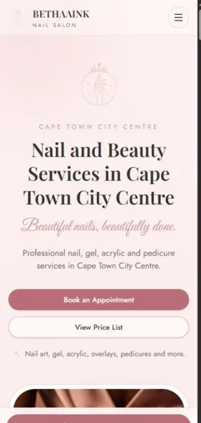 BethaaInk Nail Salon on mobile